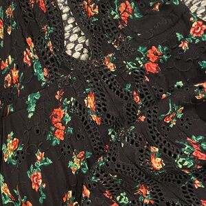 Free People Black Dress with Vibrant Floral Accents